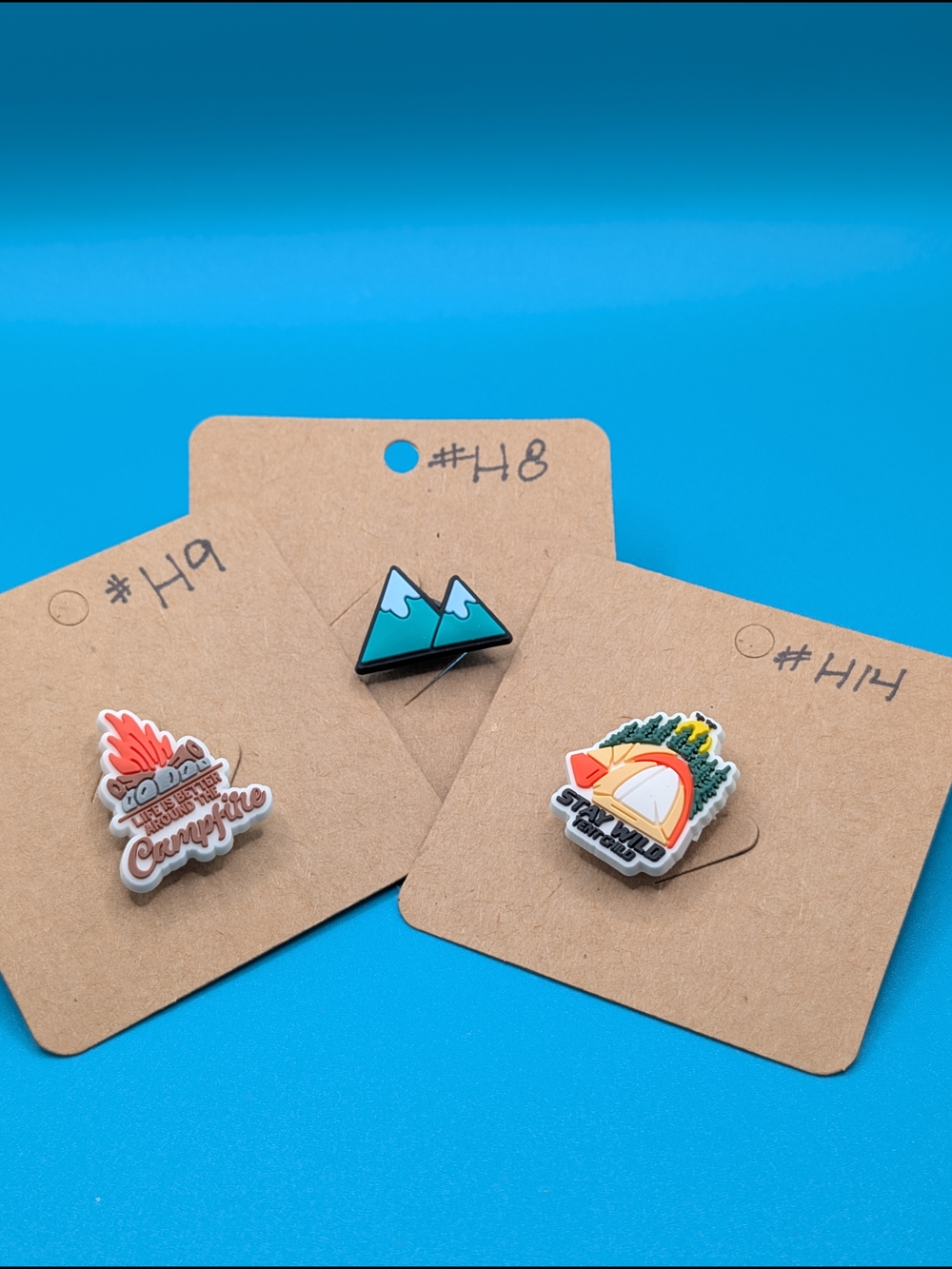 Set Of Three Mountain & Camping Shoe Charms!